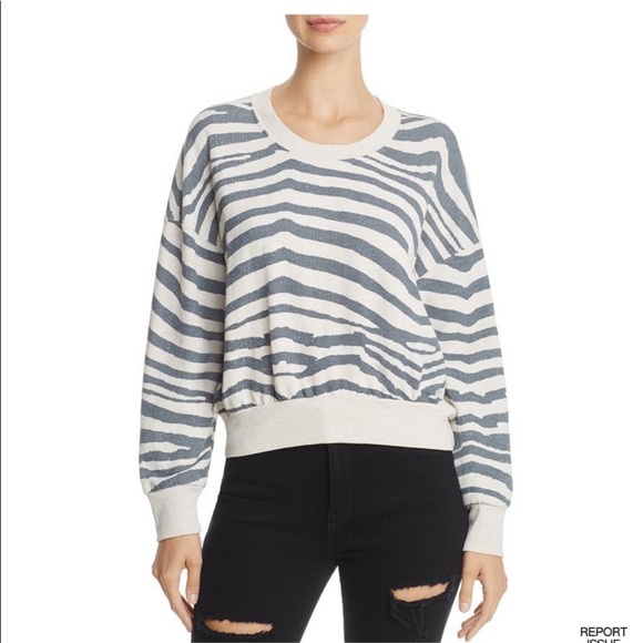Splendid Zebra Print Cropped Crewneck - Picture 6 of 6